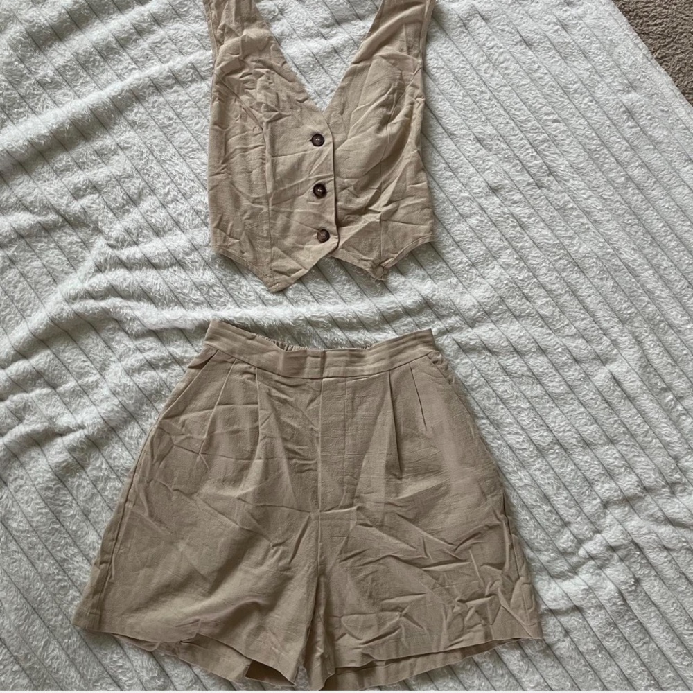 Tan two piece set